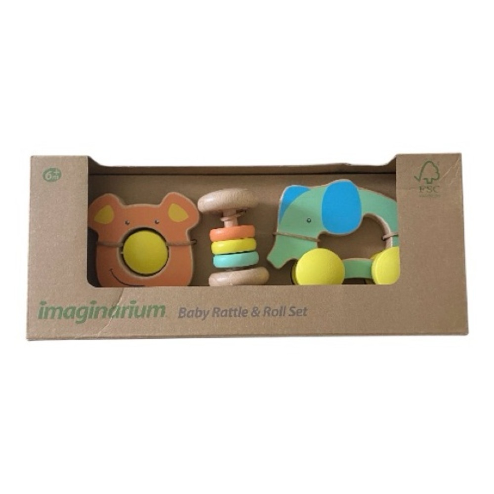 NWT-IMAGINARIUM-BABY RATTLE AND ROLL SET